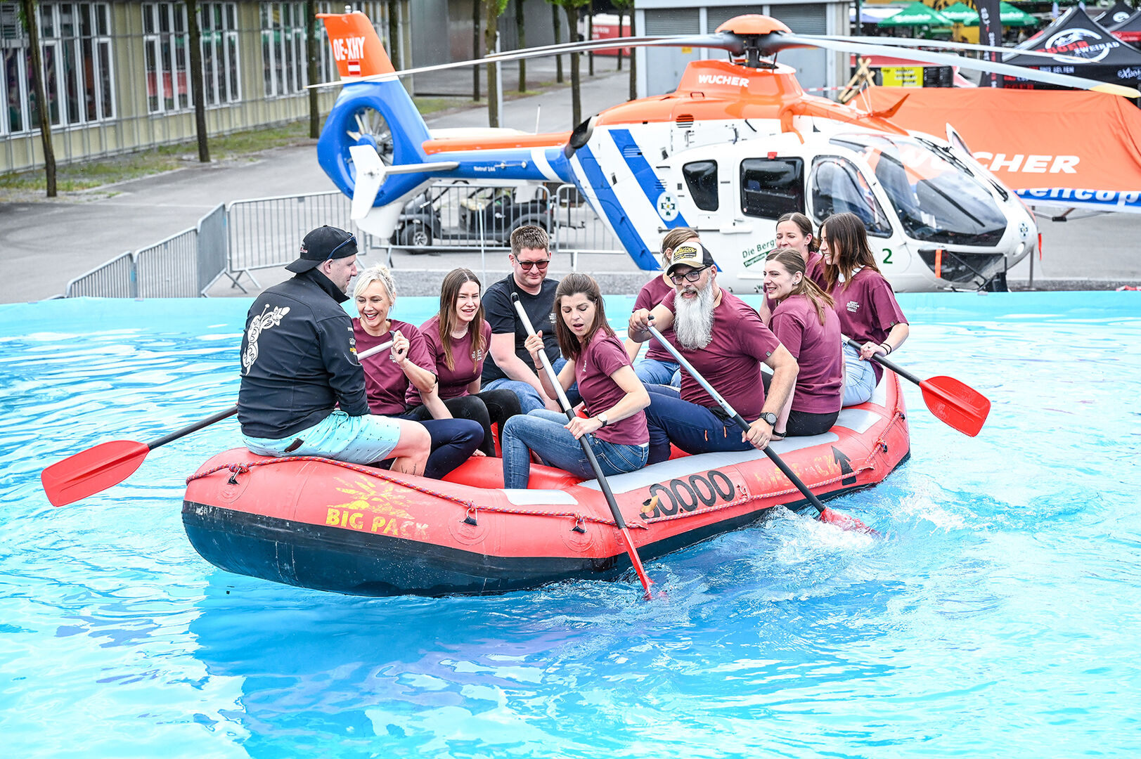 Das Sport Outdoor Festival Messe-Team auf großer Fahrt.