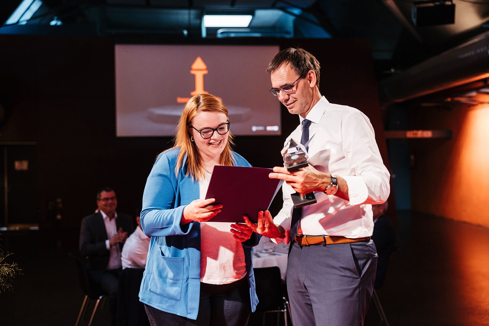 Sarah Lechner (Sodex  Innovations) und Landeshauptmann Markus Wallner