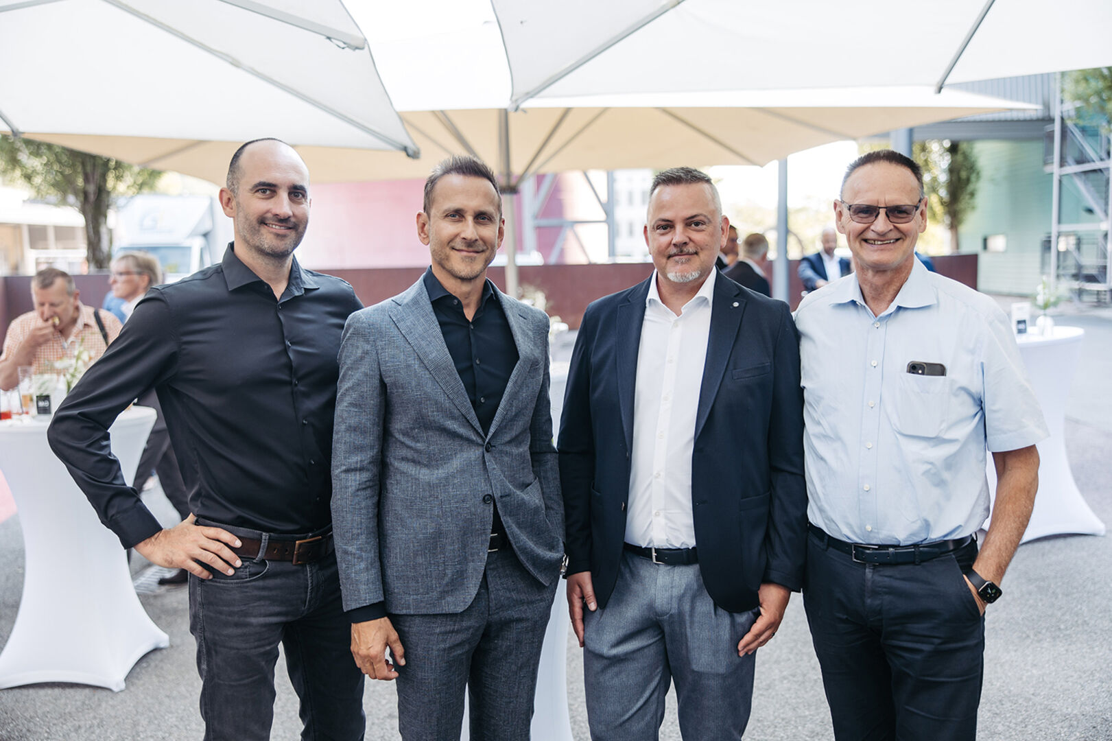 Christoph Pürmair, Christoph Reumiller, Michael Leitner und Günter Hagspiel alle e.battery systems) (v. li.)