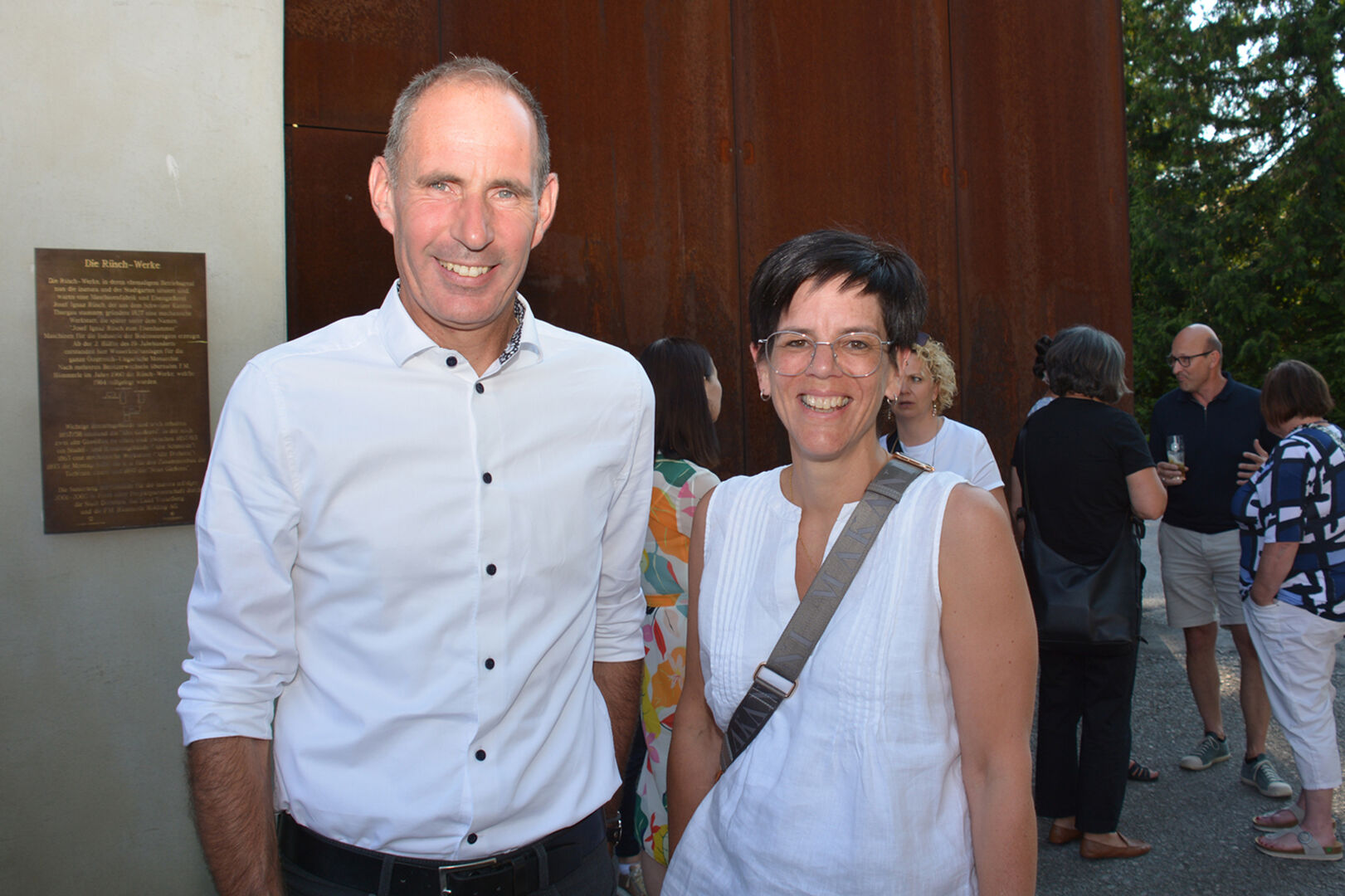Projektpartner feierten mit: Mario Amann und Sandra König (Sicheres Vorarlberg)
