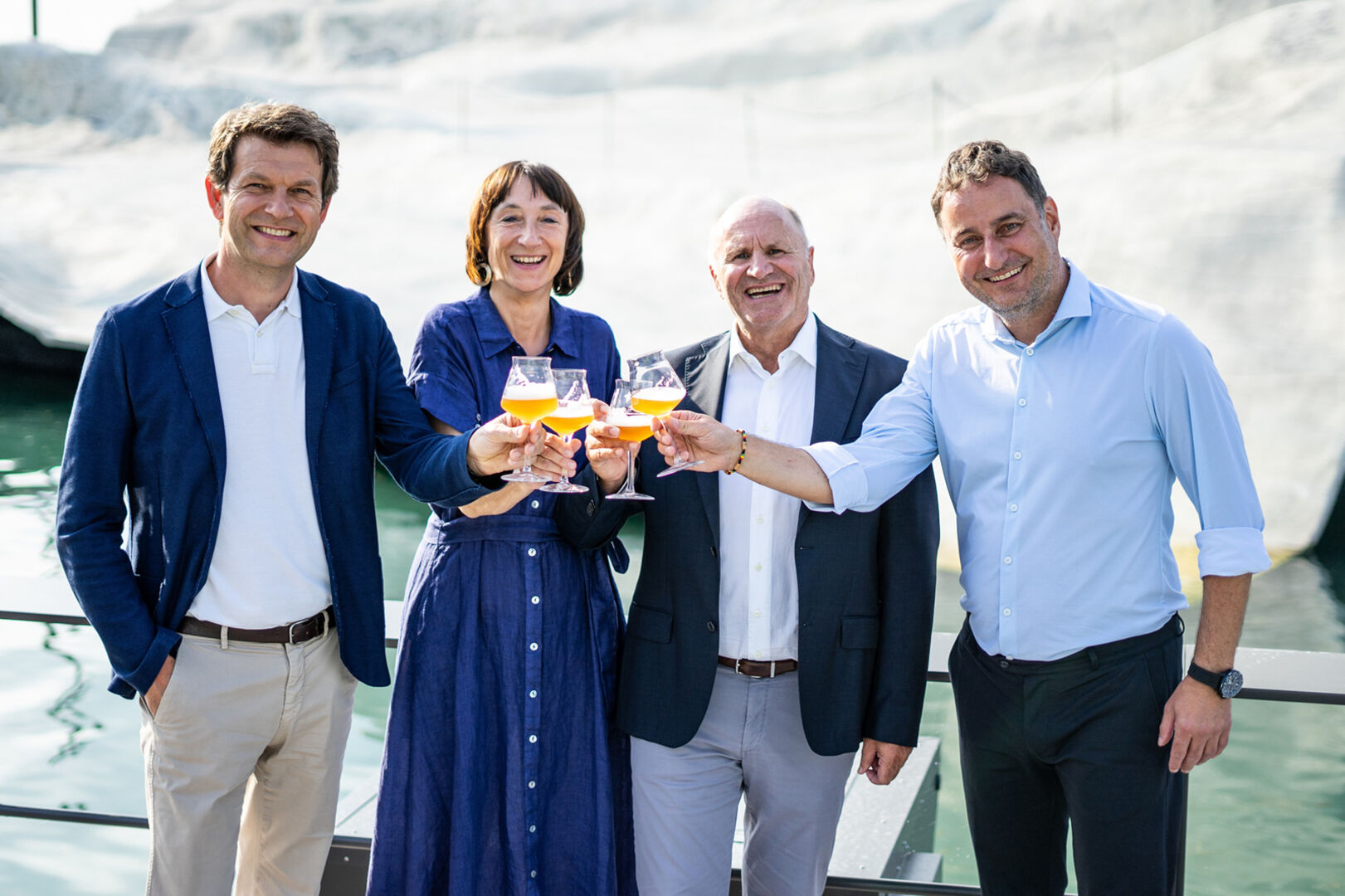 Michael Diem, kfm. Direktor Bregenzer Festspiele, Festspiel-Intendantin Elisabeth Sobotka, Präs. Hans-Peter Metzler und Mohrenbrauerei GF Thomas Pachole