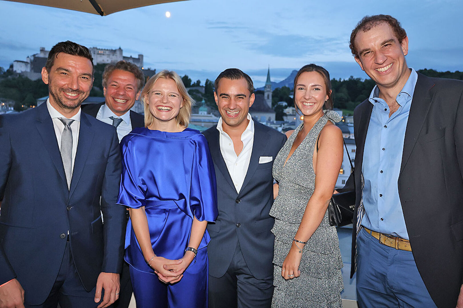 Thomas Ebenstein, Philipp Spaengler, Ulrike Koestinger, Christian Renner mit Freundin Ana Tareq Nazmi