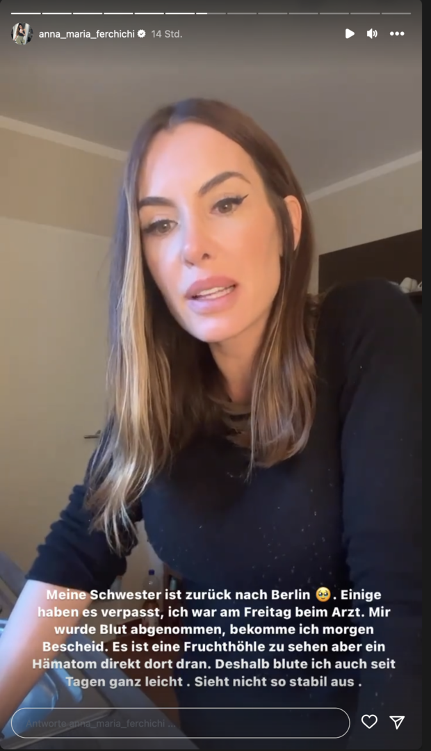 Screenshot aus dem Video von Anna-Maria Ferchichi in ihrer Instagram-Story