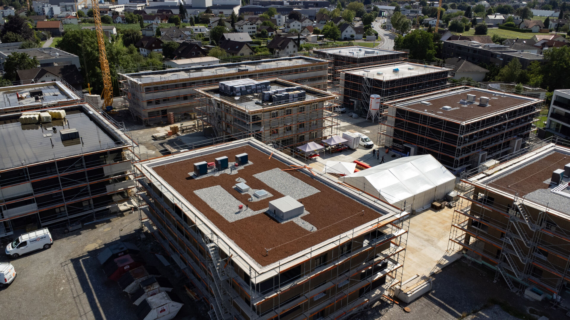 Der Wohnpark „Am Römerstein“: 59 Eigentumswohnungen des Bauträgers i+R Wohnbau sowie 58 Miet- bzw. Mietkauf-Wohnungen der Wohnbauselbsthilfe.