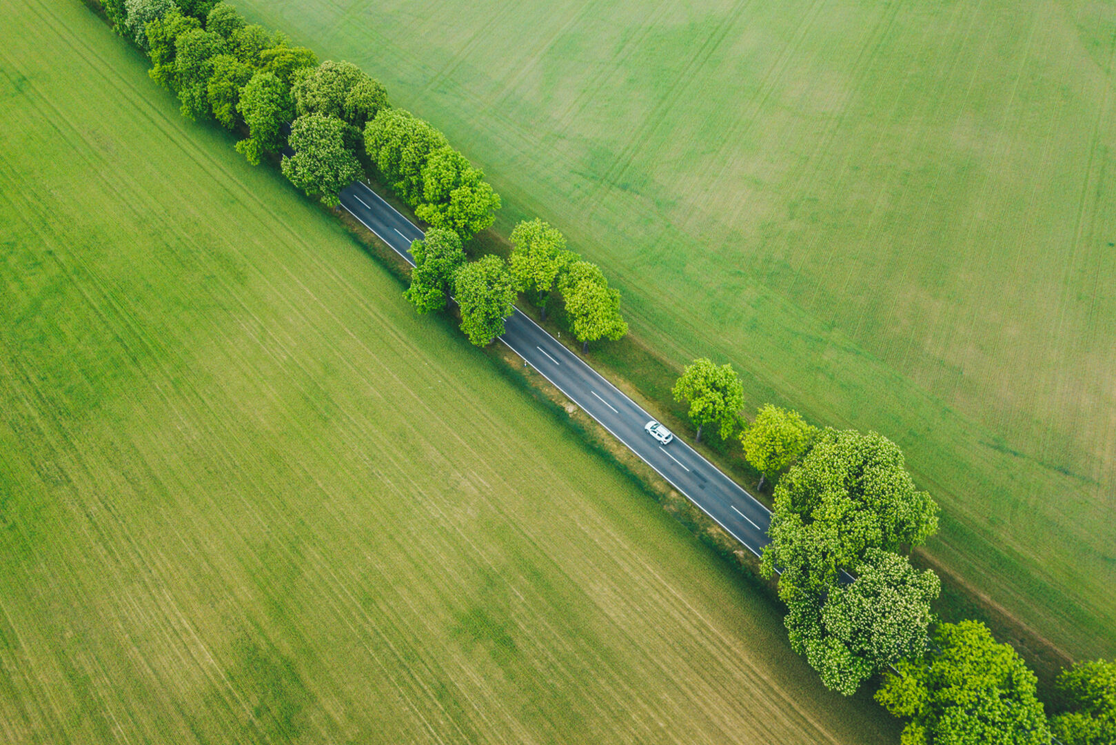 E-Auto fährt durch grüne Landschaft | Credit: iStock.com/Adam Vradenburg