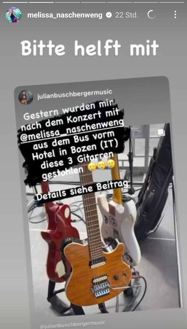 Insta-Story-Screenshot: Naschenweng bittet Fans um Hilfe.