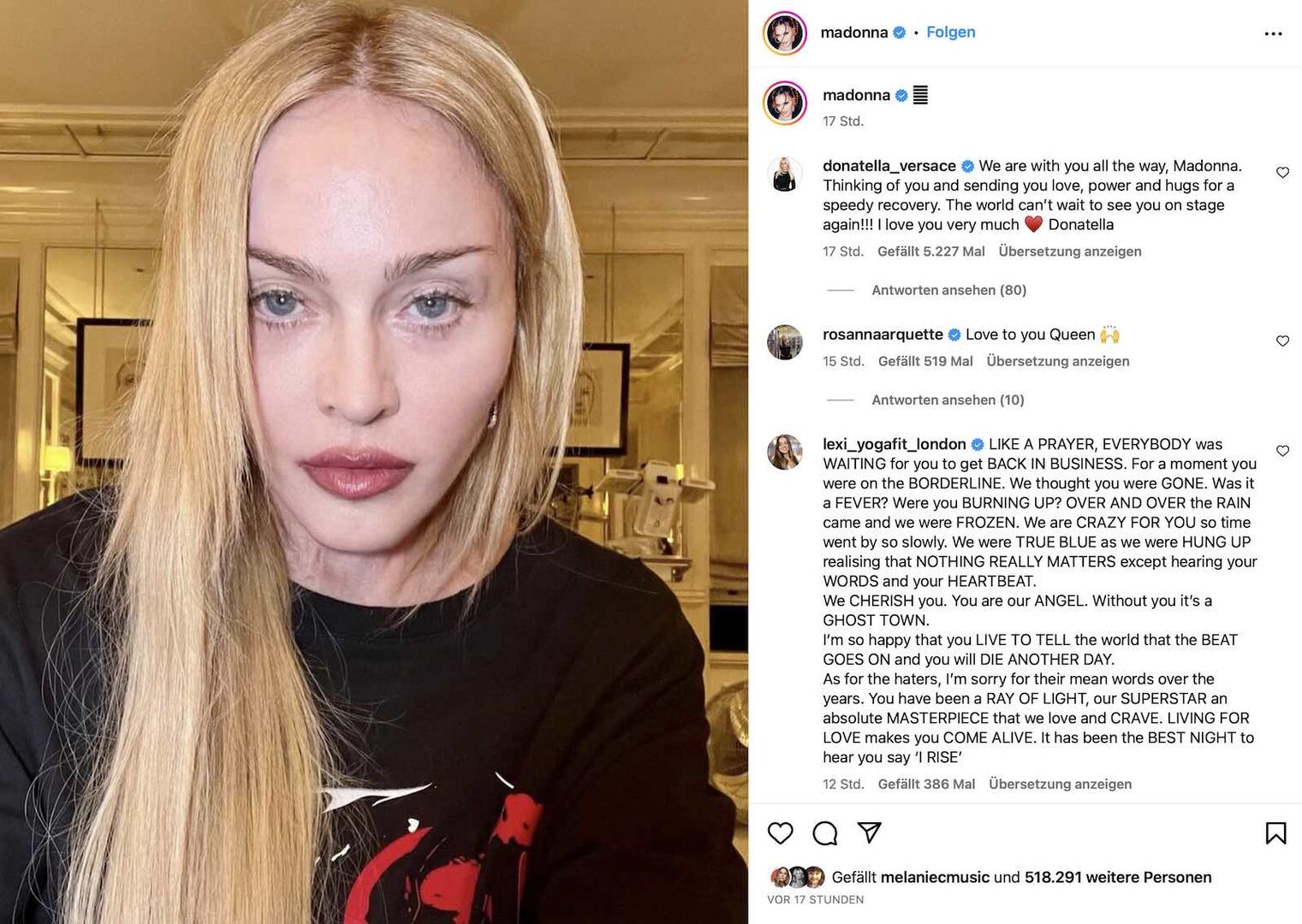 Foto von Madonna auf Instagram.