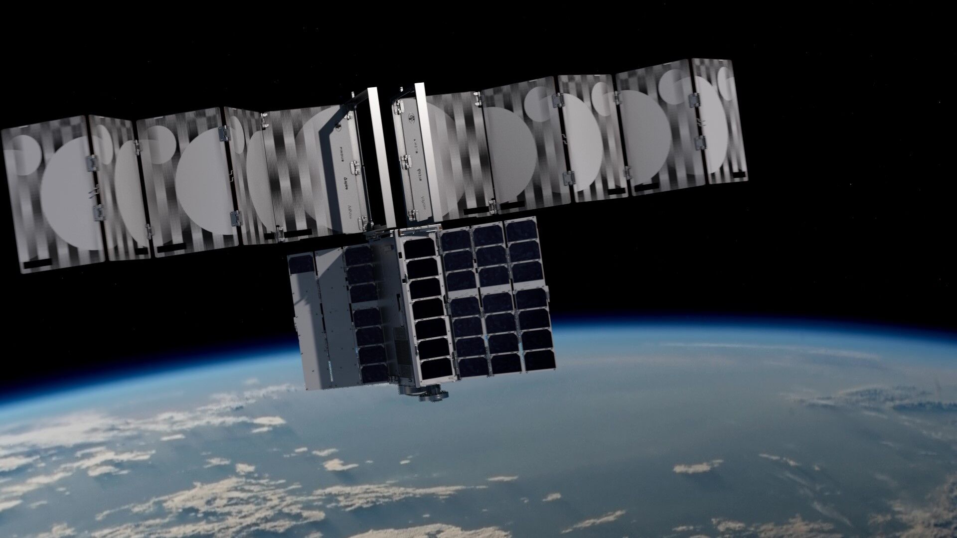 Der Satellit Adler-2 im Weltraum.