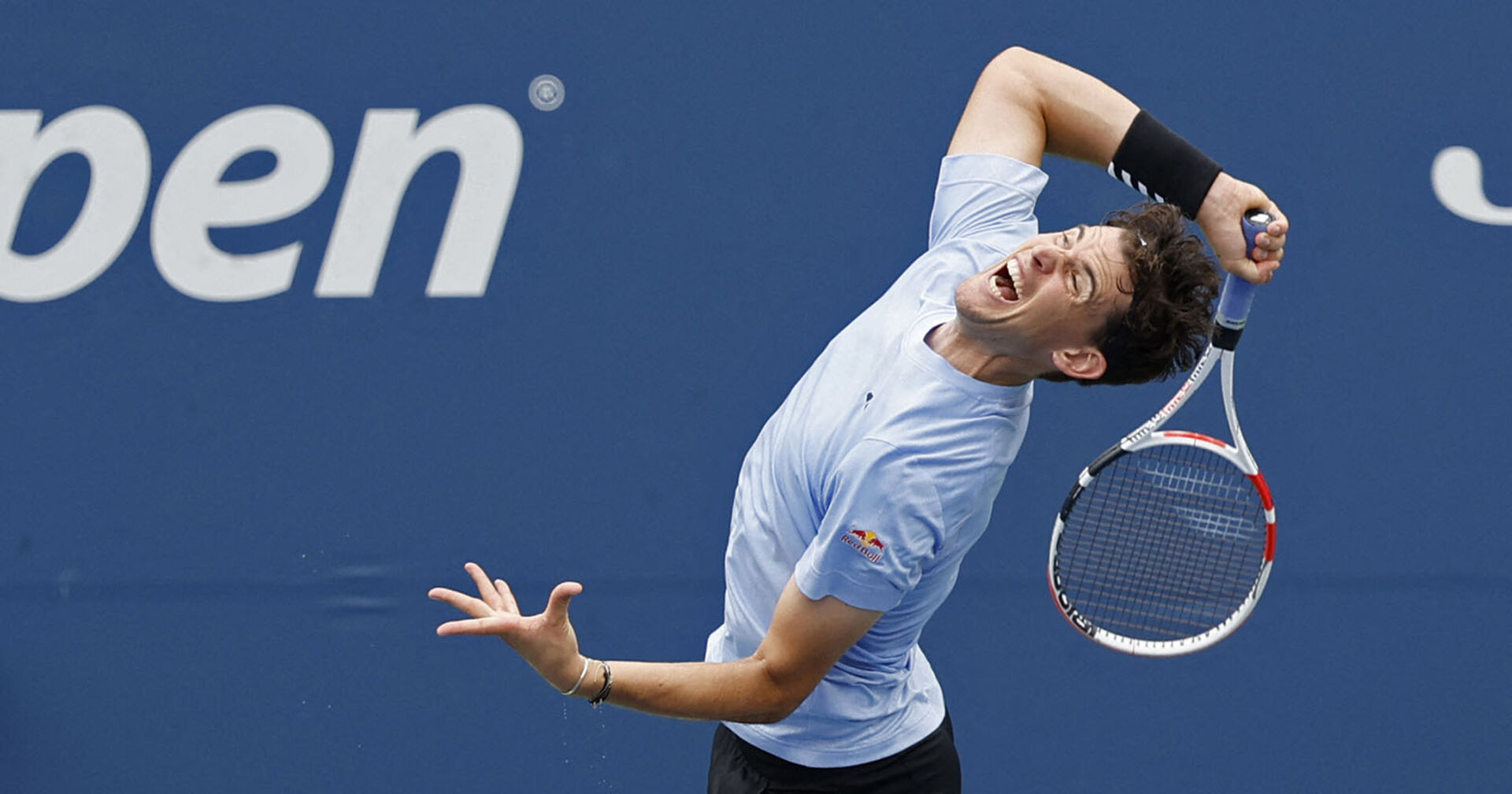 Dominic Thiem bei seinem Erstrundematch bei den US Open gegen Alexander Bublik