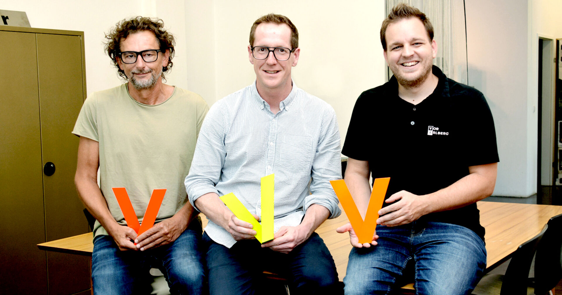 Vorarlberger Kreativpreis-Macher: Marty Rauch, Martin Dechant und Christian Lampert.