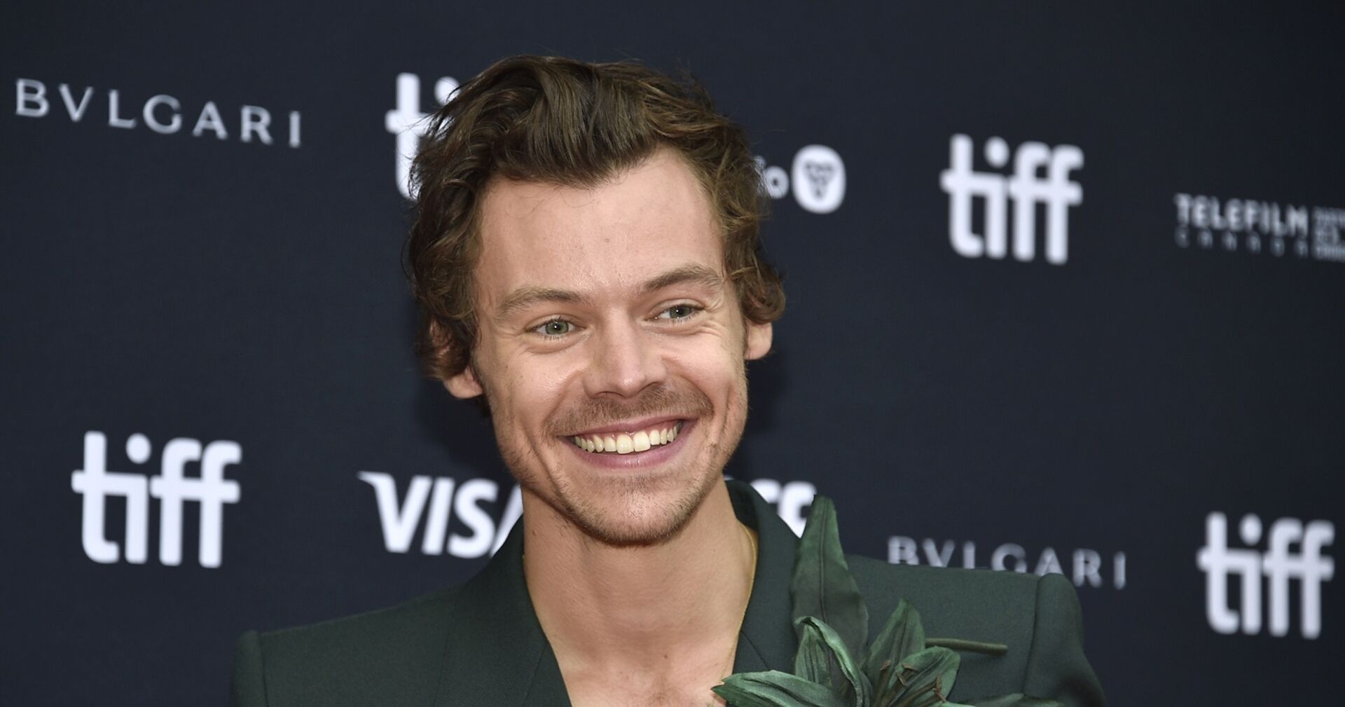 Harry Styles grinst am Red Carpet.