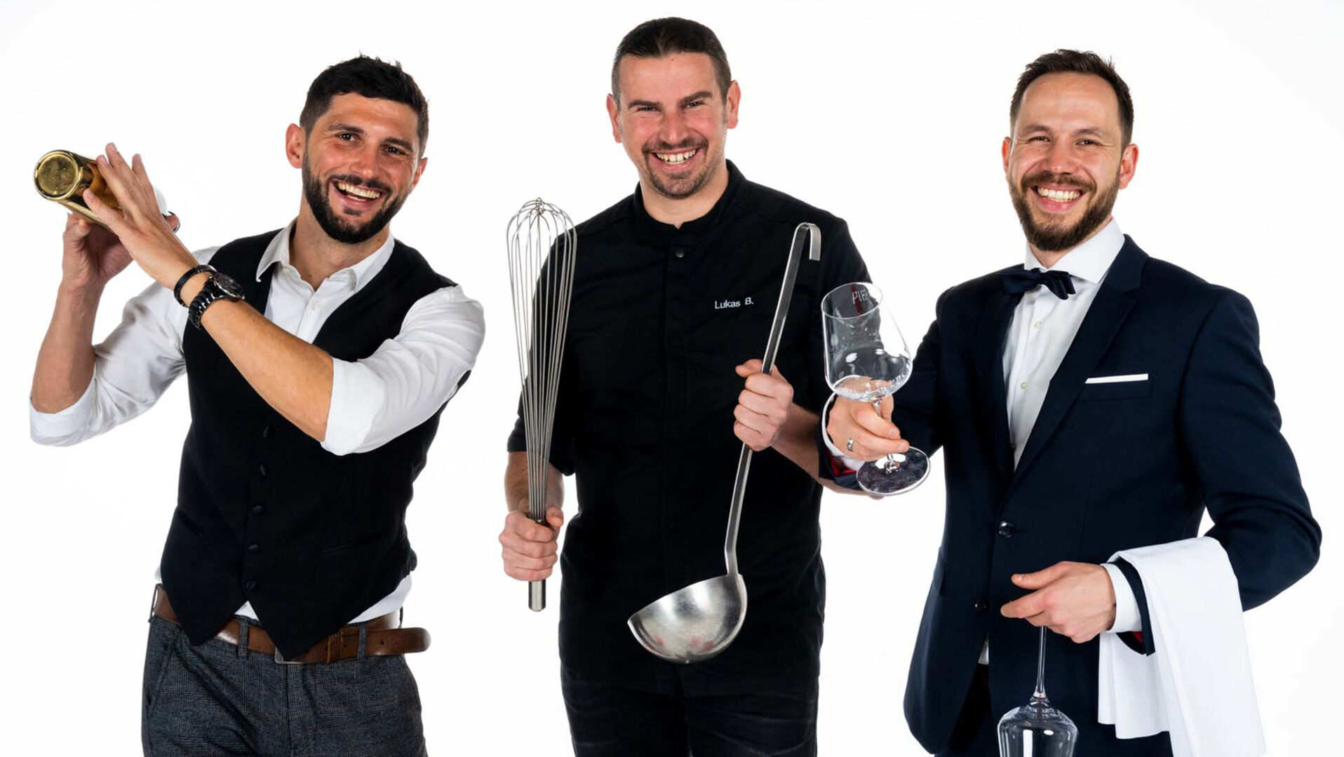 Unser neues Gastro-Team mit Stefan Köb, Lukas Buttazoni &amp; David Friedl vom Pier 69, www.pier69.at