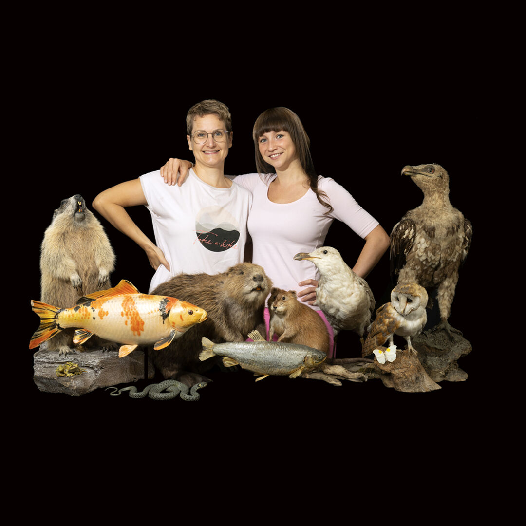 Die Tierpflegerinnen Marie-Christine Ahmidou-Fend und Nadine Filzmoser kümmern sich um die Tiere.