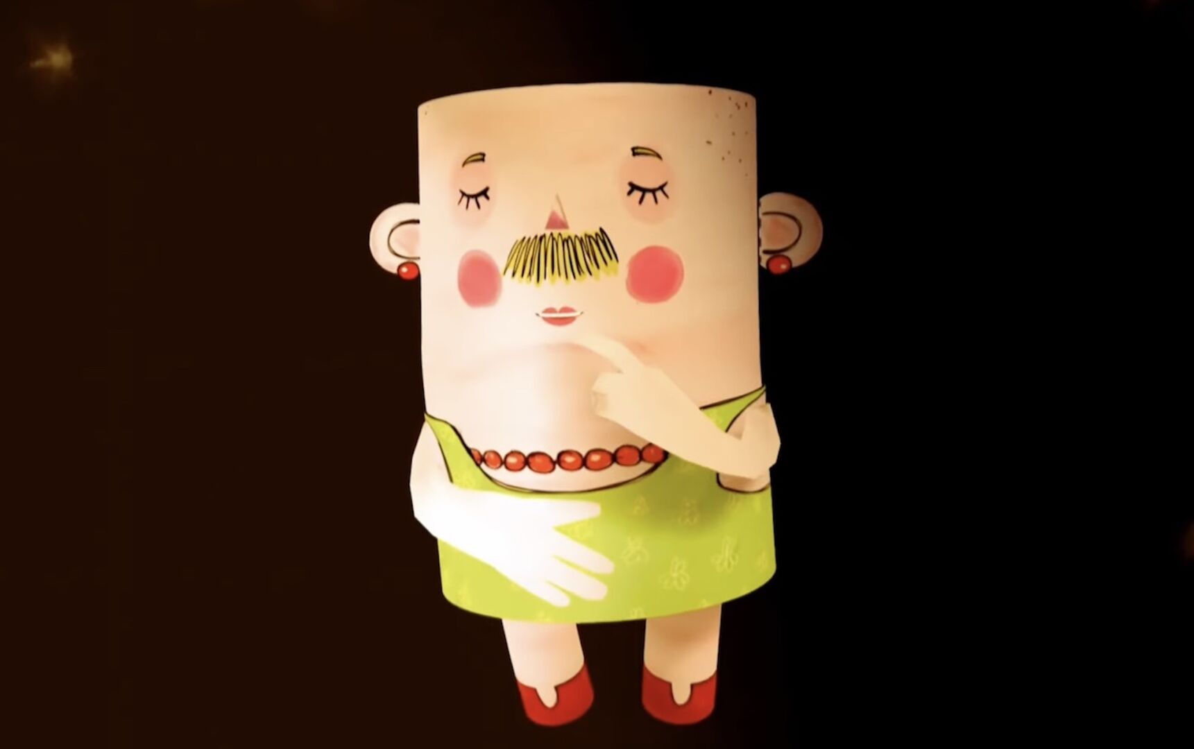 Die Figur Herr Ingeborg mit geschlossenen Augen.