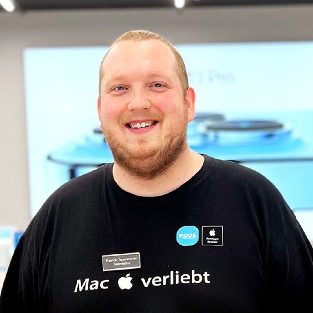 „Das iPhone 15 Pro, mit Gehäuse aus Titan und neuem Actionbutton lass ich mir nicht entgehen.“ Patrick Tagwercher, Filiale Messepark