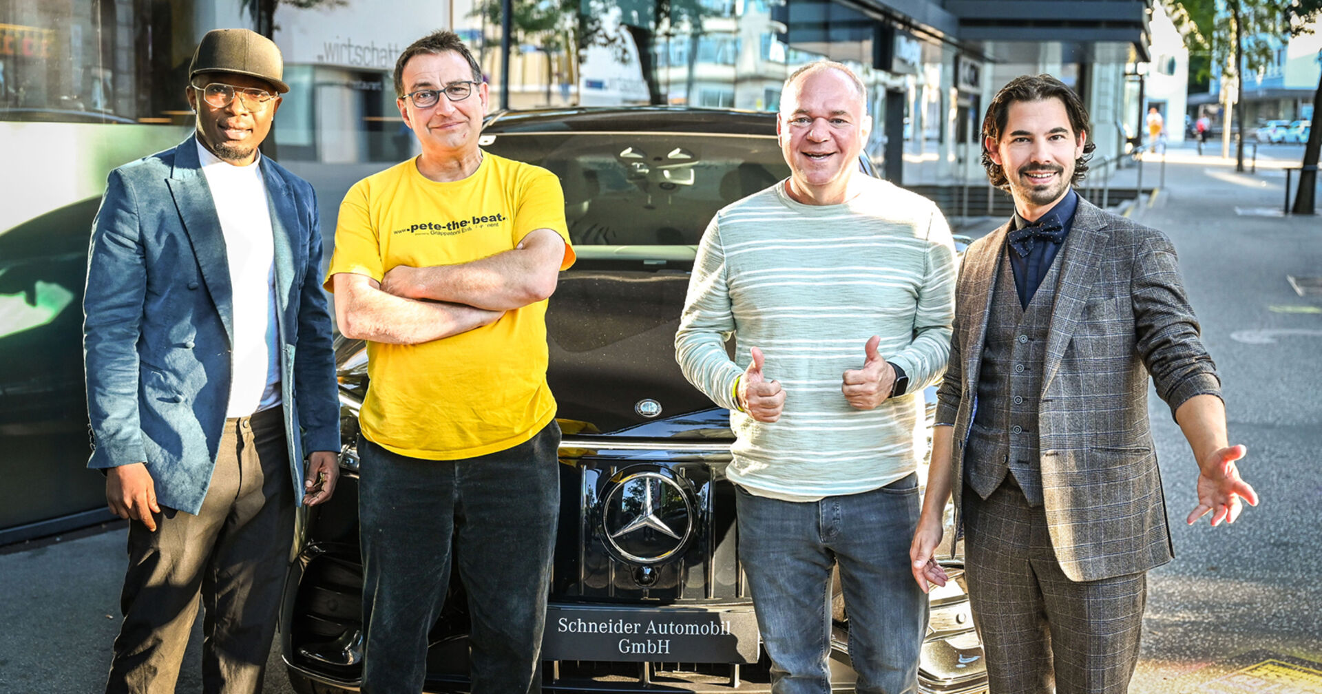 Comedian Soso, Beatboxer „Pete the Beat“, Künstler Serhat Dogan und Zauberer Alexander Merk