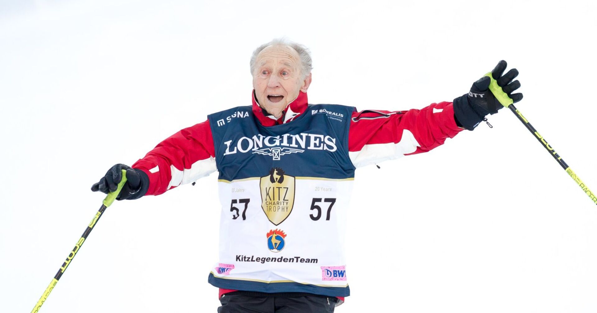 Anderl Molterer beim Skifahren.