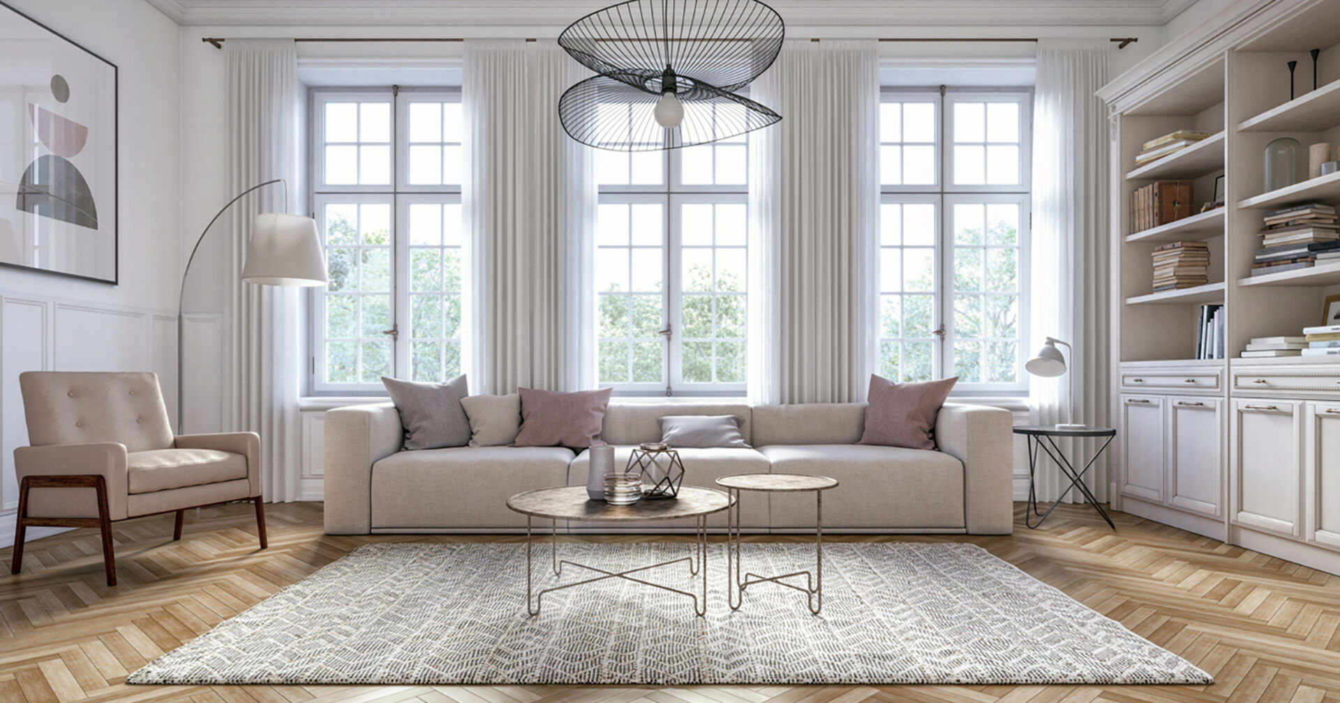 Wohnzimmer im Clean Chic | Credit: iStock.com/CreativaStudio