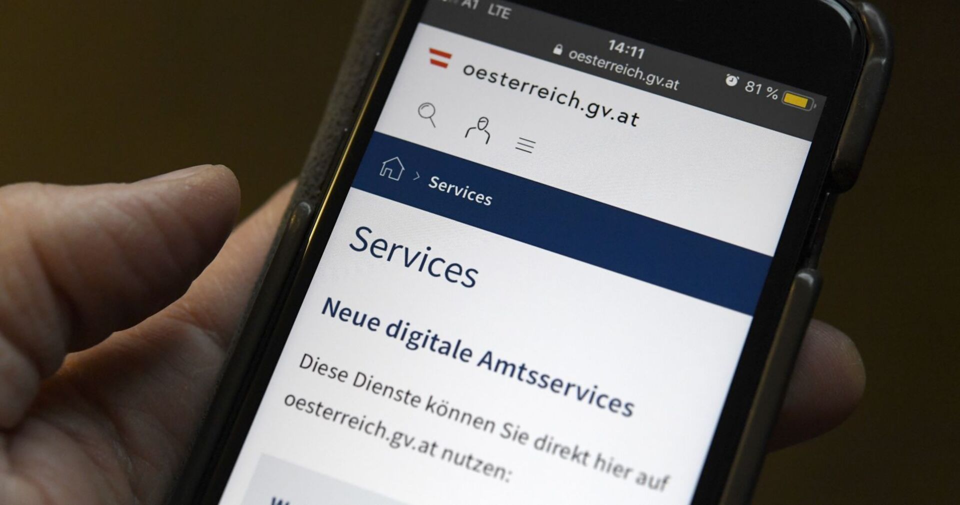 Das &quot;Digitale Amt&quot; auf einem Smartphone.