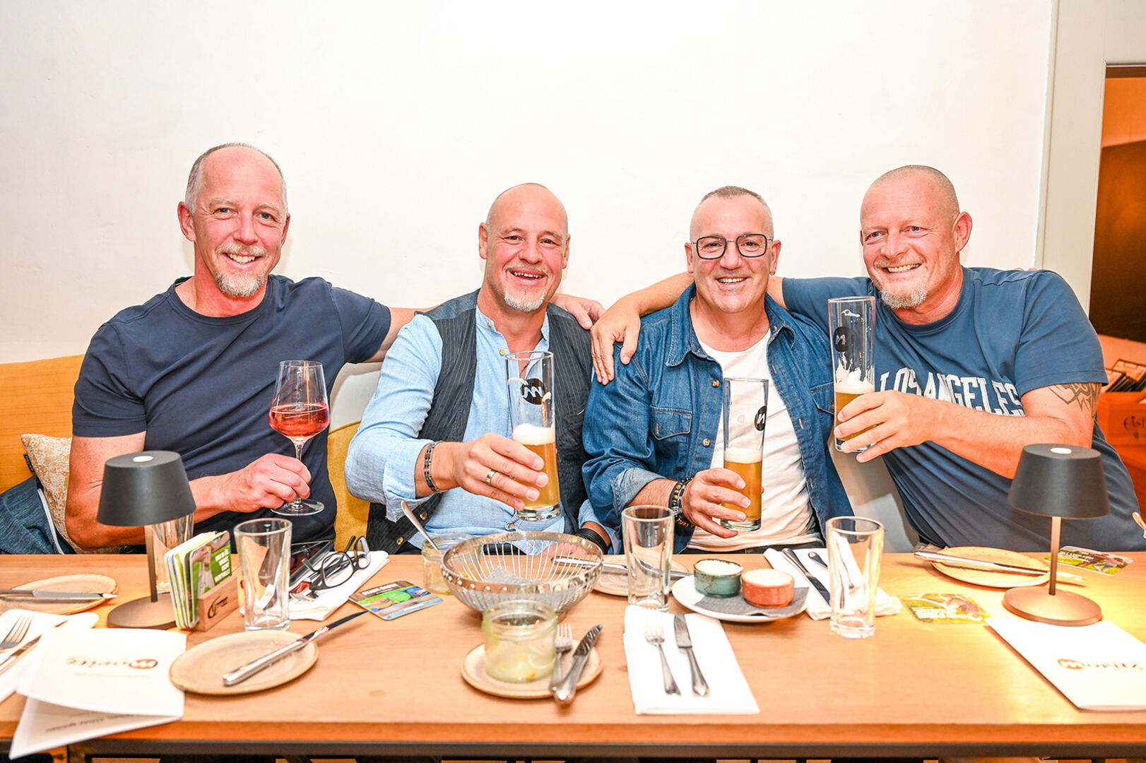 MORITZ BIO-RESTAURANT HOHENEMS: Norbert Wrisnig, Alex Seidl, Udo Breitenberger und Klaus Irninger genossen den Abend. (v. li.)