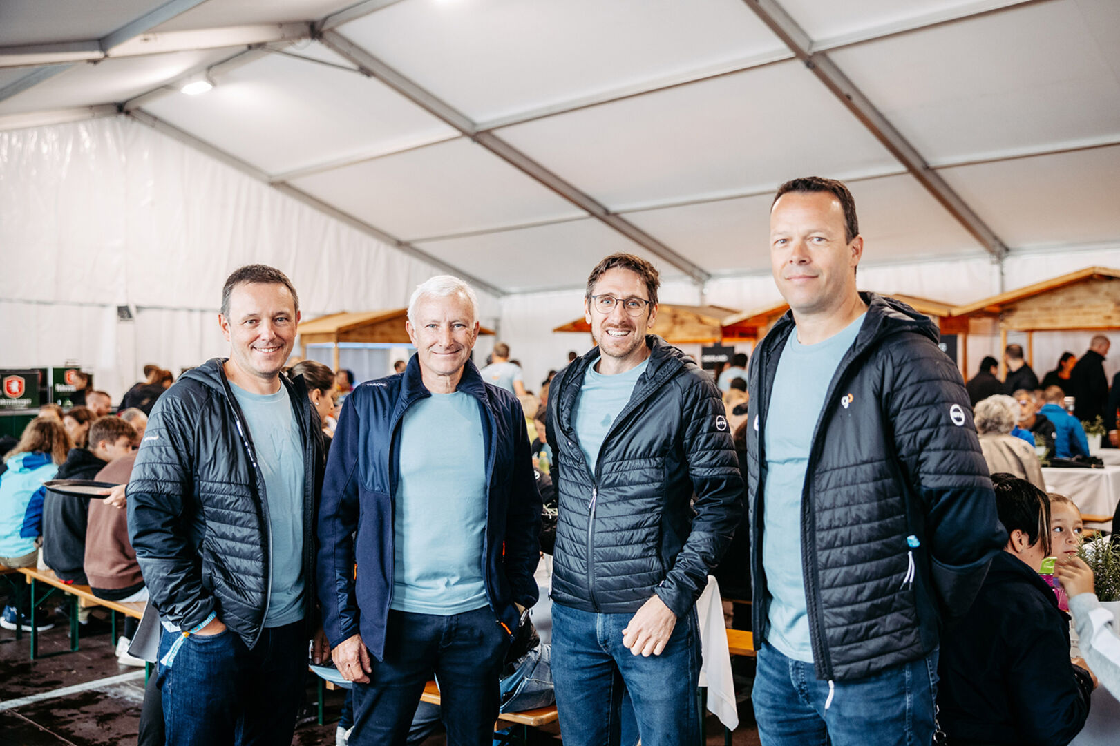 Geschäftsführungs-Team: CDO Christian Loretz,  CEO Jürgen Rainalter, CFO Christian Raich und CMSO Alexander Herovitsch (v. li.)