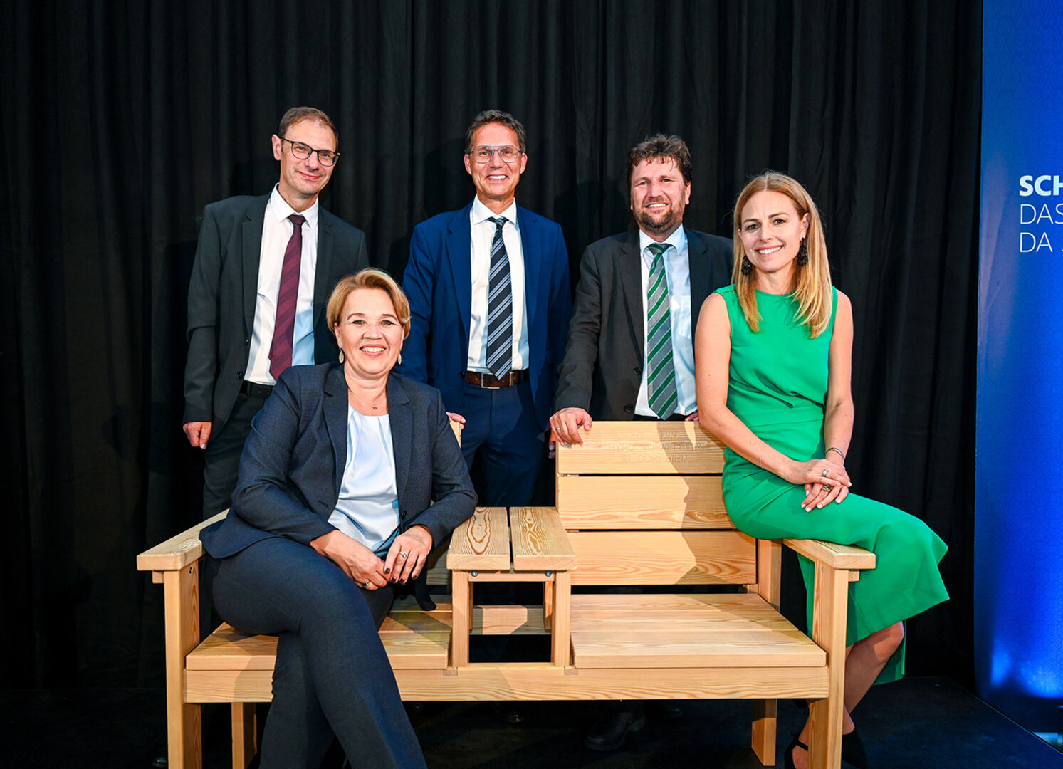 Filialdirektor Egon Gunz, Bgm. Andrea Kaufmann,  Filialdirektor Richard Karlinger, Hypo Vorarlberg Vst.-Vors. Michel Haller, Moderatorin Kerstin Polzer