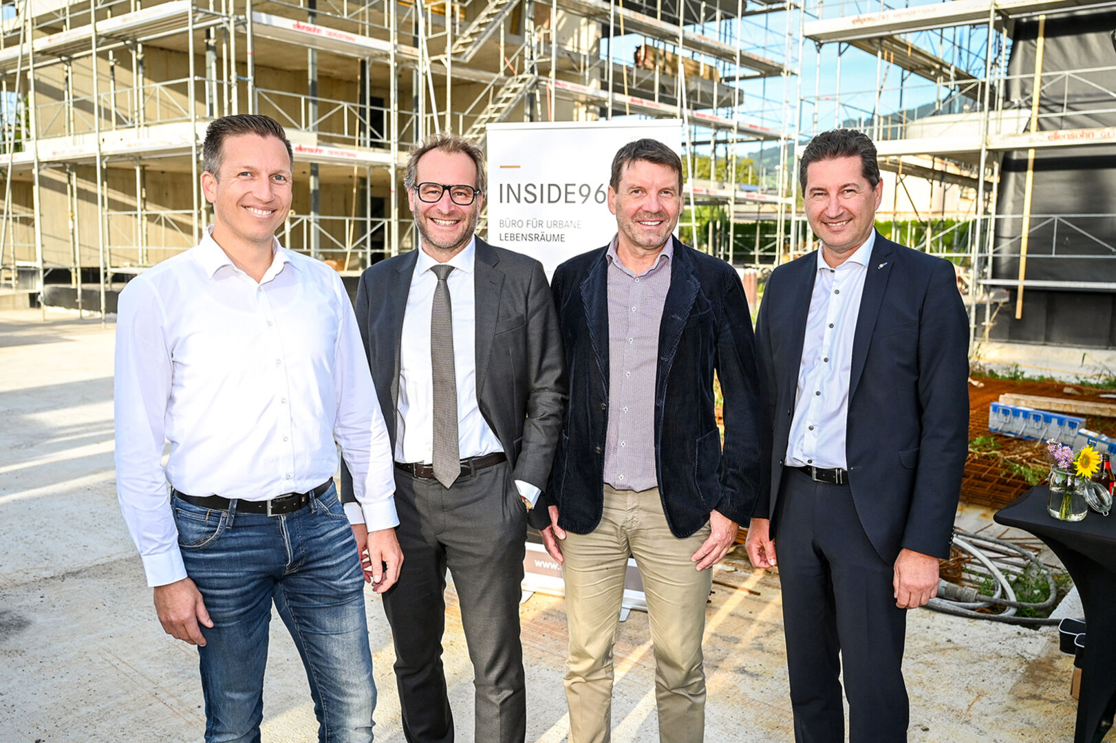 Team Dornbirner Sparkasse mit StR. Alexander Juen (2. v. li.). Michael Sutterlütti, Ulrich Allmendinger, VDir. Harald Giesinger (v. li.)