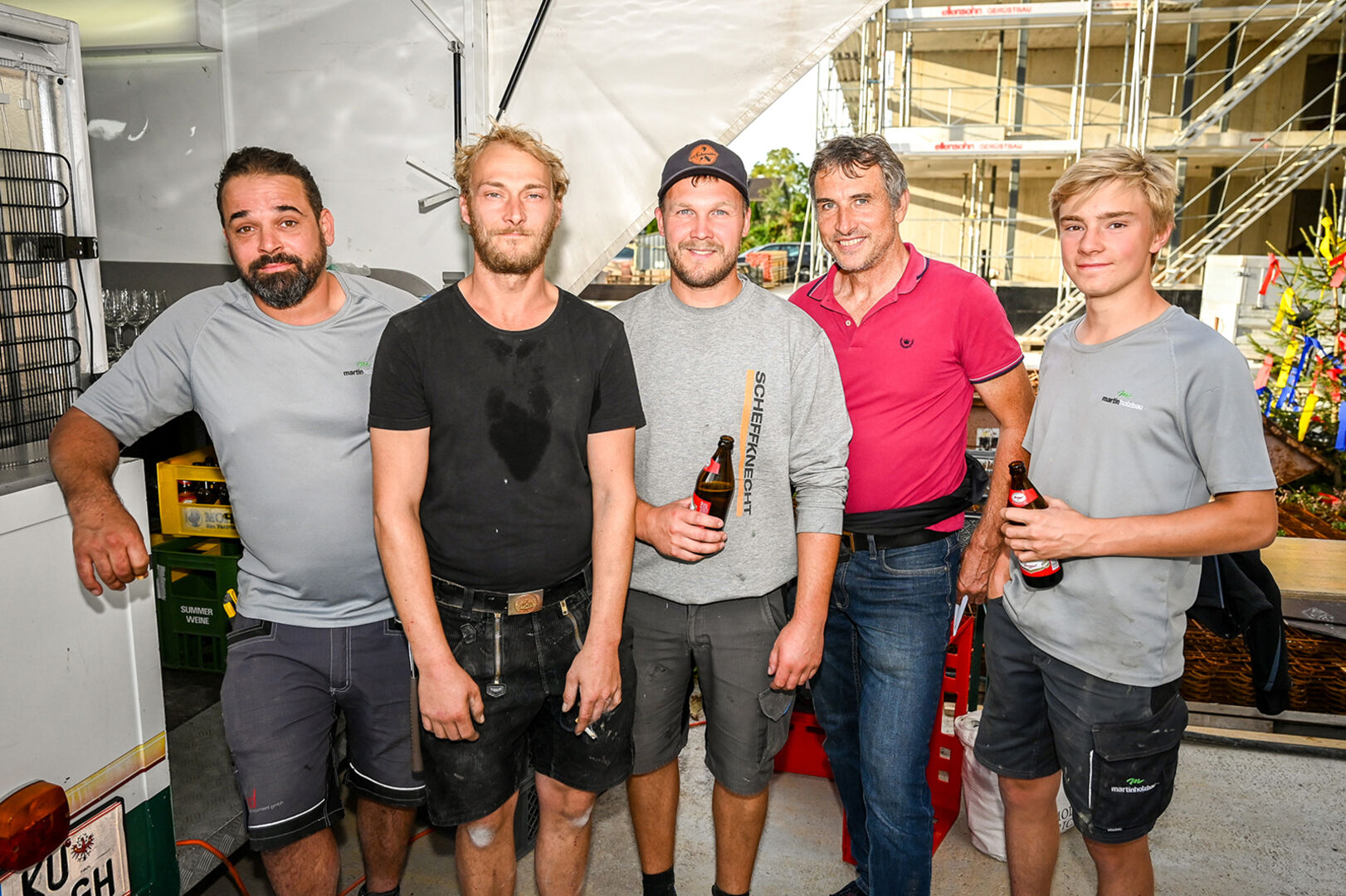 Martin Holzbau Team: Faimy, Matthias, Michael Gerhard und Fabian (v. li.)
