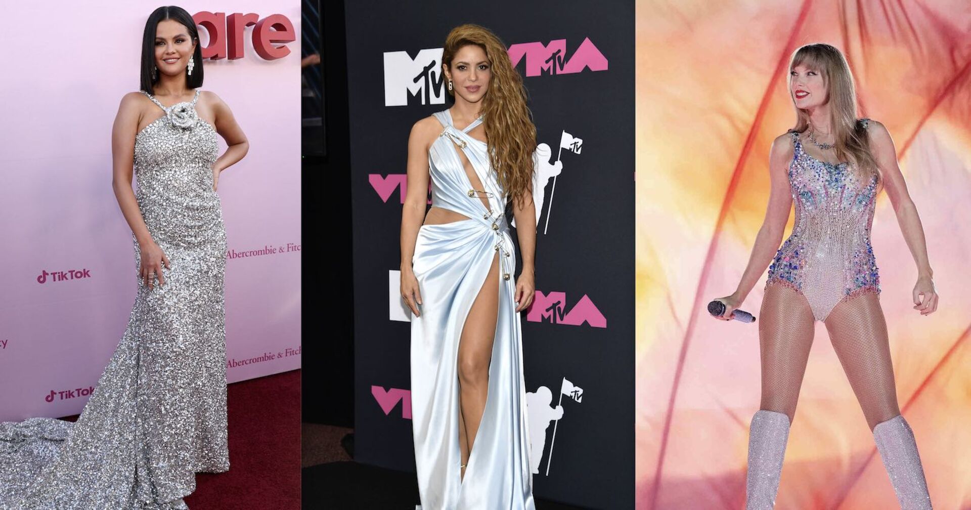 Fotomontage: Selena Gomez, Shakira und Taylor Swift