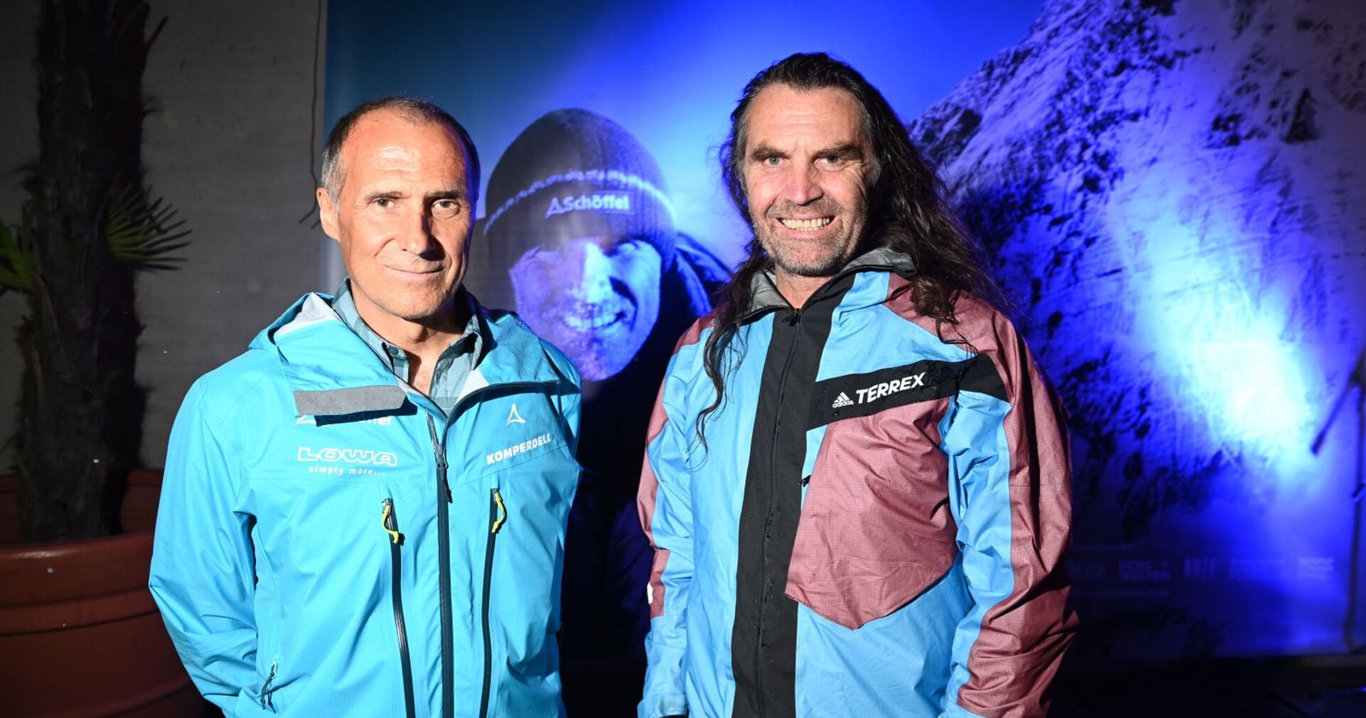 Ralf Dujmovits und Thomas Huber bei einer Veranstaltung.