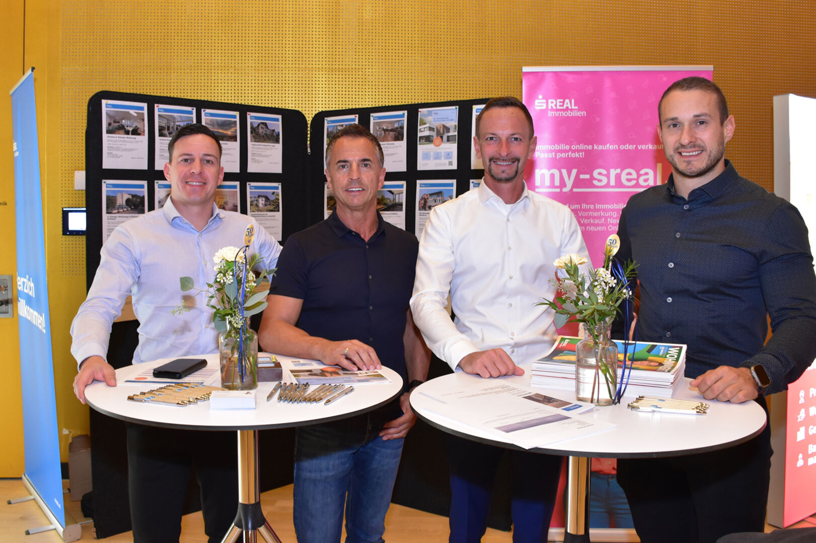 Von s REAL Immobilien: Manuel Schmid, Rainer Rothmund, Fabian Ess und GF Dominik Bonauer