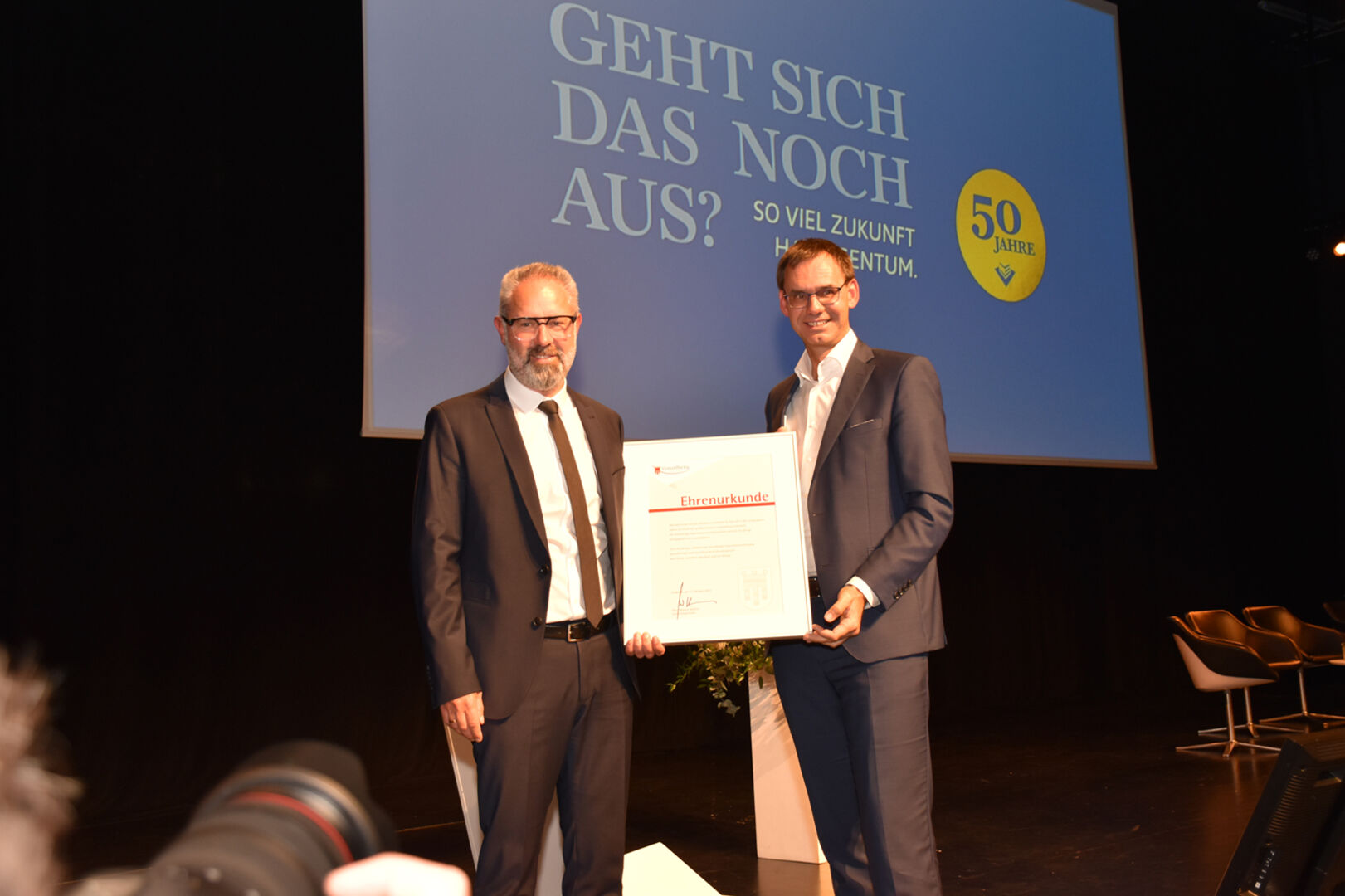 VEV Präsident Markus Hagen erhält Ehrenurkunde von Landeshauptmann Markus Wallner