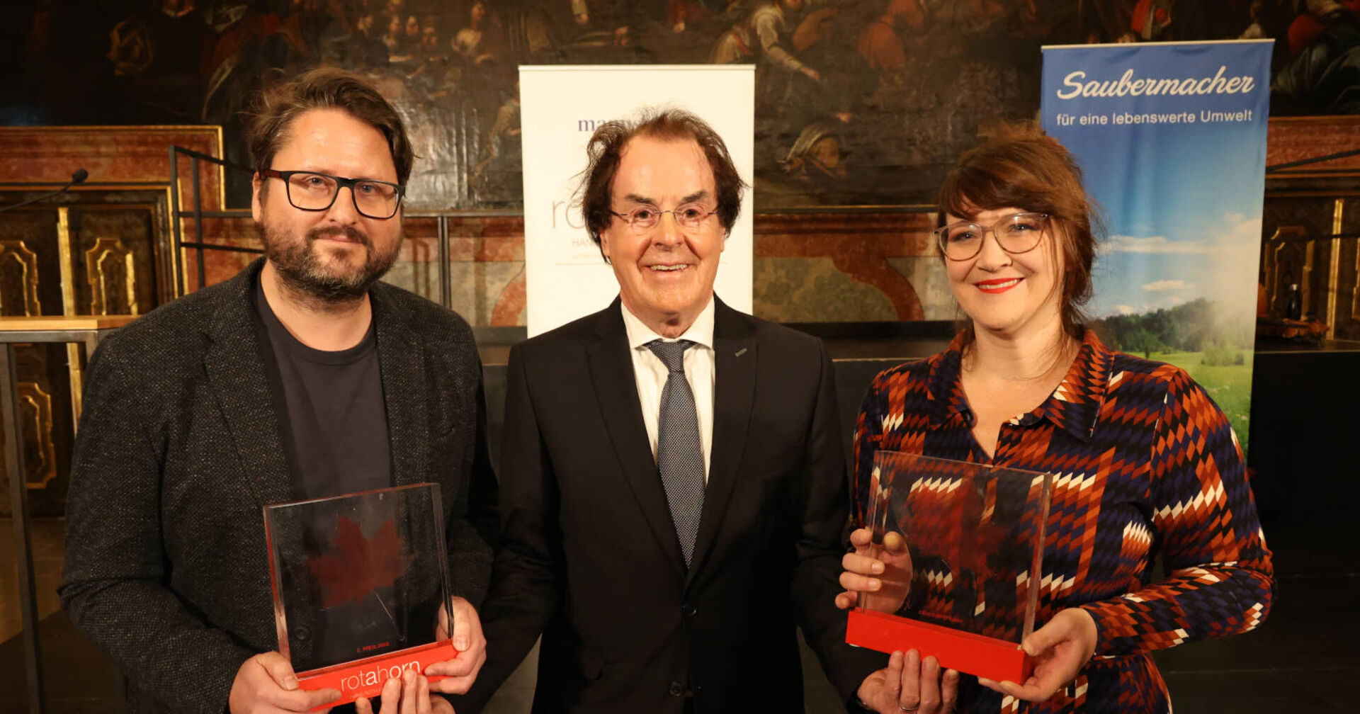 Preisträger Alexander Micheuz, Saubermacher Hans Roth, Preisträgerin Carolin Callies