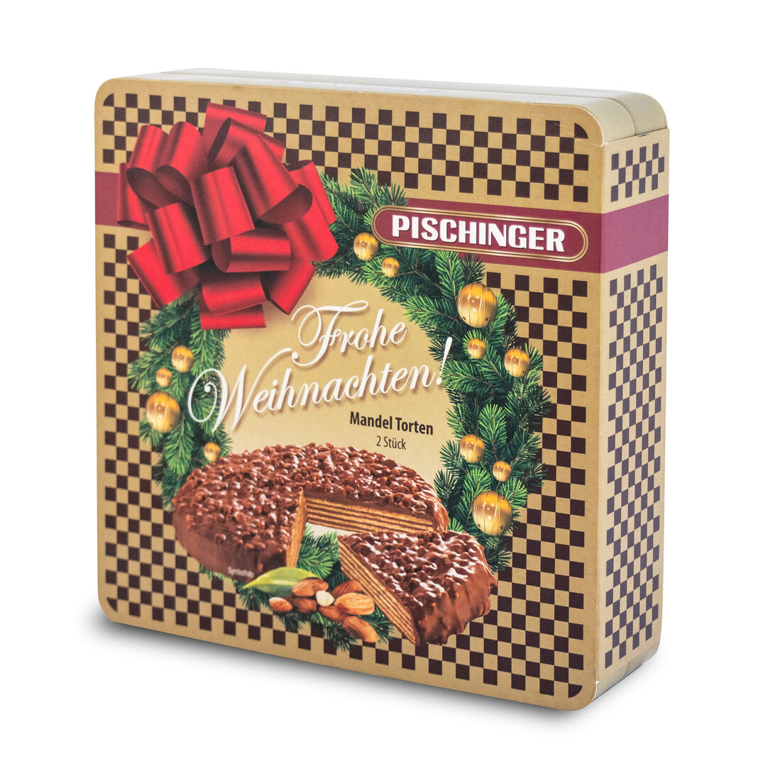 Verpackung Blechdose von Pischinger Mandeltorte