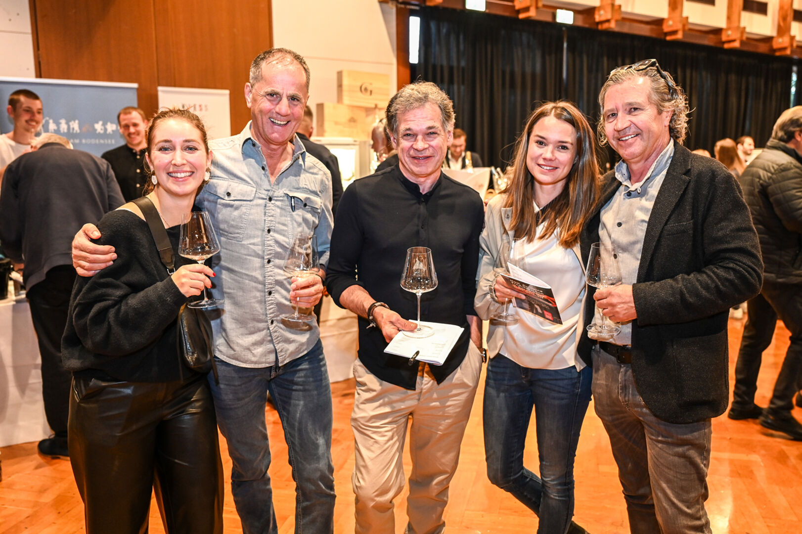 Sandra Egger (s’Frie Schoppernau), Helmut Fuetsch, Willi und Sandra Muxel (Adler Schoppernau) und Bruno Ratz (Pfanner &amp; Gutmann)