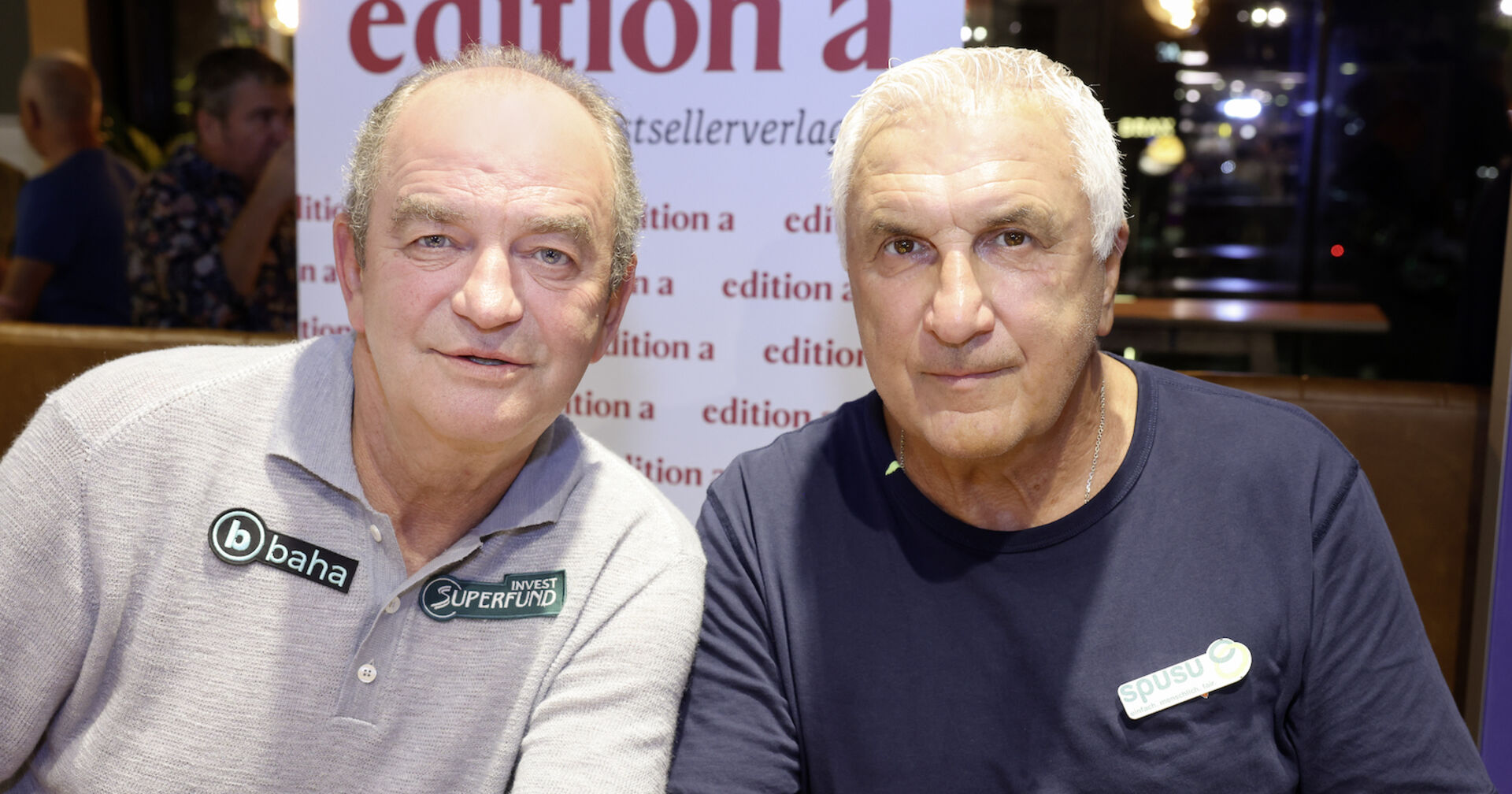 Die ehemaligen Fußball-Stars Herbert Prohaska und Hans Krankl bei der Präsentation ihres gemeinsamen Buches