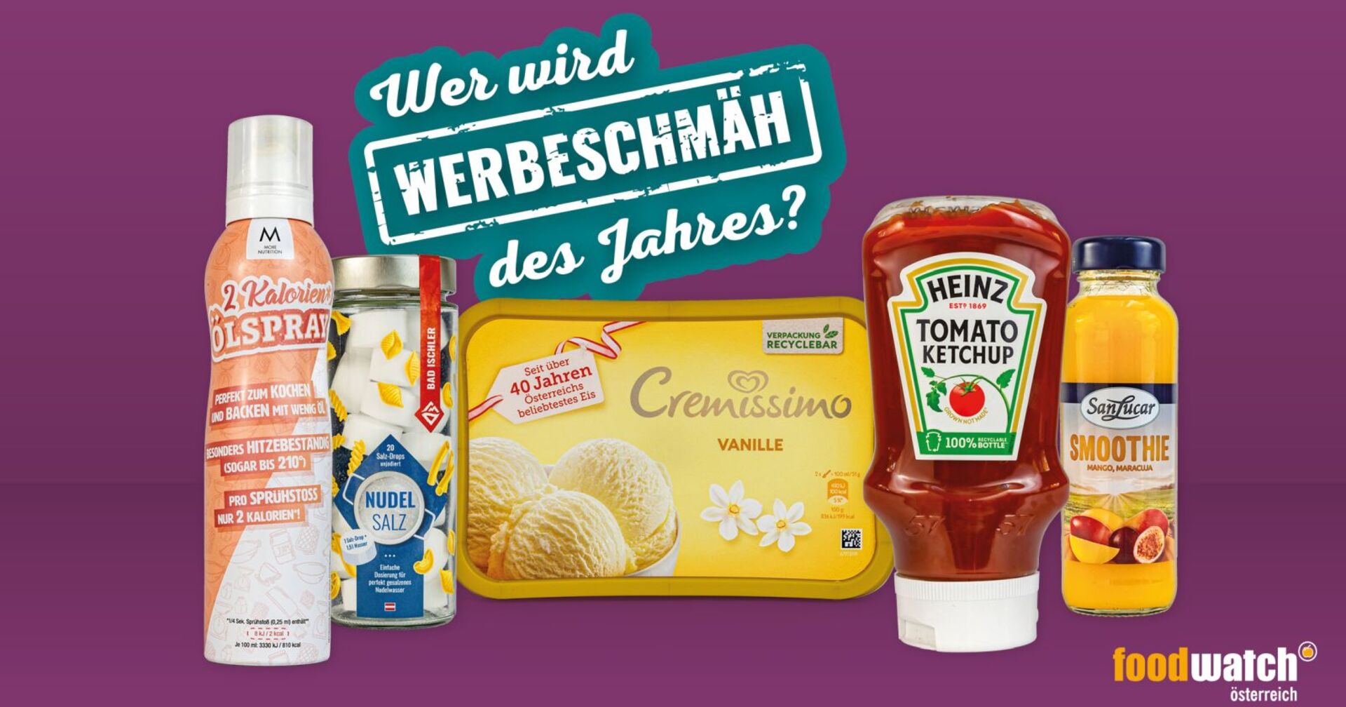 Fotomontage: Produkte, die bei der Abstimmung zur Auswahl stehen.