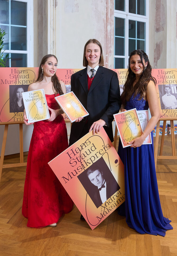 Die Top 3 des &quot;Hans Staud Musikpreis&quot; 2023 im Josephinum | Credit: Sabine Klimpt