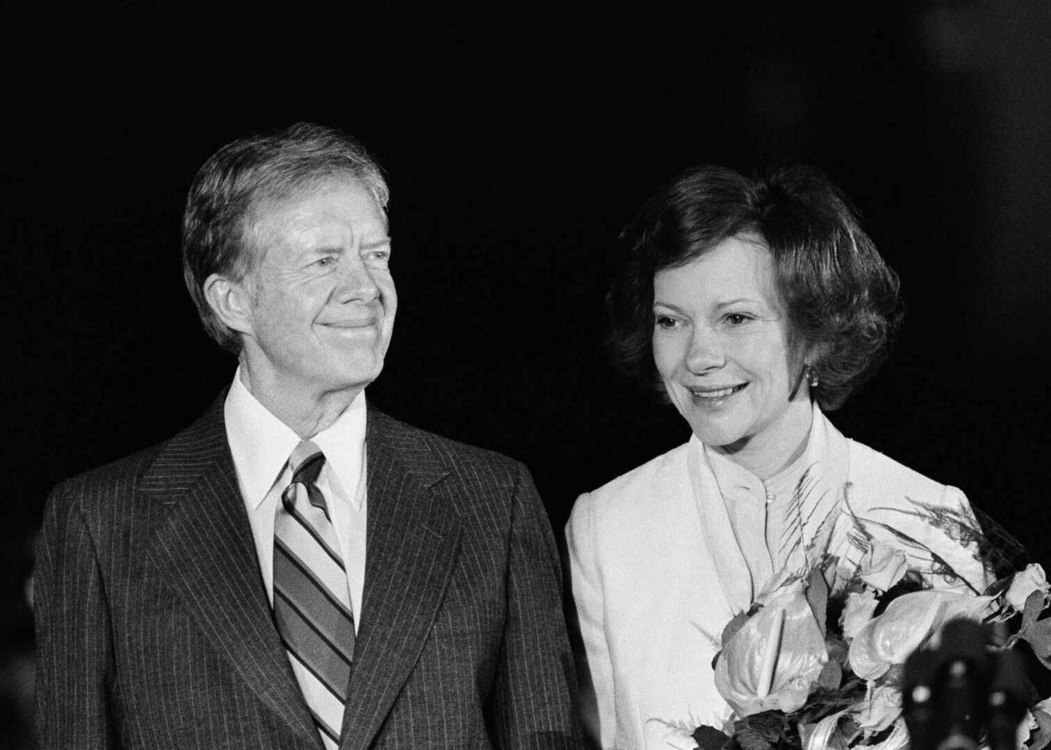 Schwarz-weiß-Fotografie: Jimmy und Rosalyn Carter 1979.