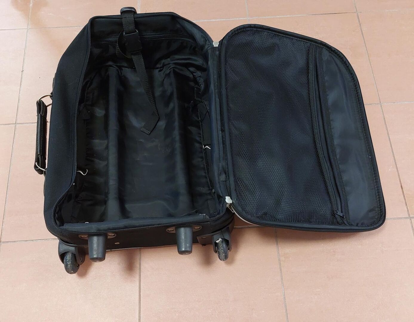 Der schwarze Koffer, in dem die Hunde gefunden wurden.