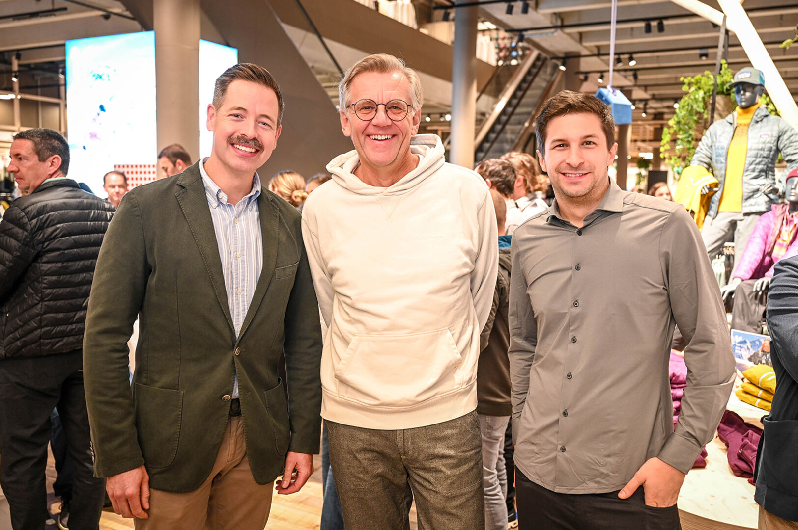 GF Thorsten Schmitz (Intersport Ö), Mathias Boenke (New Balance) und GF Tobias Stergiotis