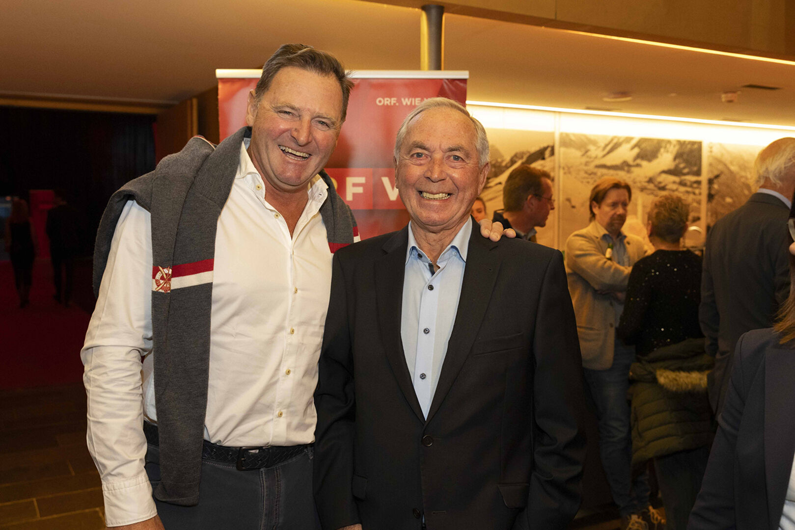 Olympiasieger und Weltmeister Patrick Ortlieb mit Dreifach-Weltmeister und Ski-Legende Karl Schranz