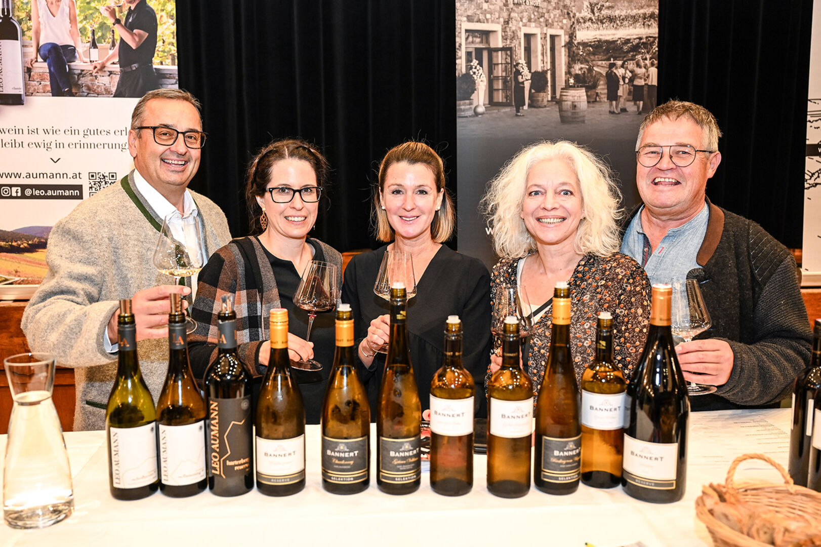 Michael Salzgeber (Gastroberater), Carina Strohmaier (Weingut Leo Aumann), Nici Bannert (Weingut Bannert), Daniela &amp; Walter Nöckl (ehem. Karrenwirte Dornbirn)