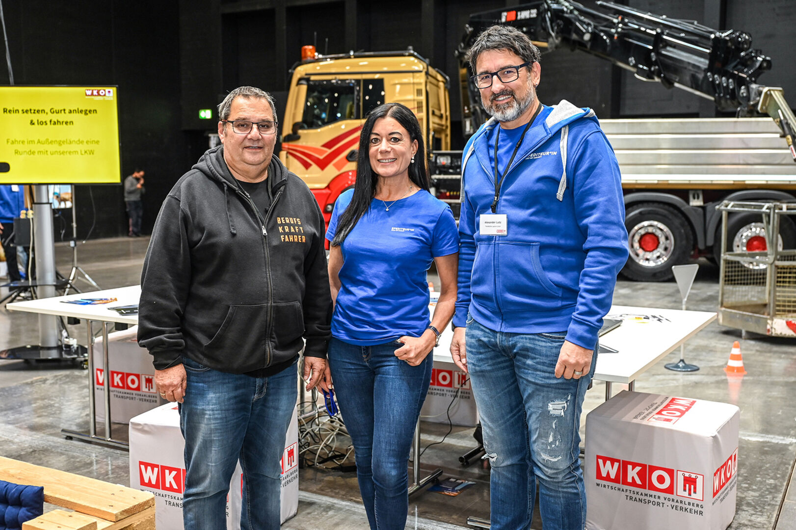 Mirko Bösch, Bildungssprecherin Elke Böhler, Alexander Lutz (alle Ausschussmitglieder Fachgruppe Verkehr) (v. li.)