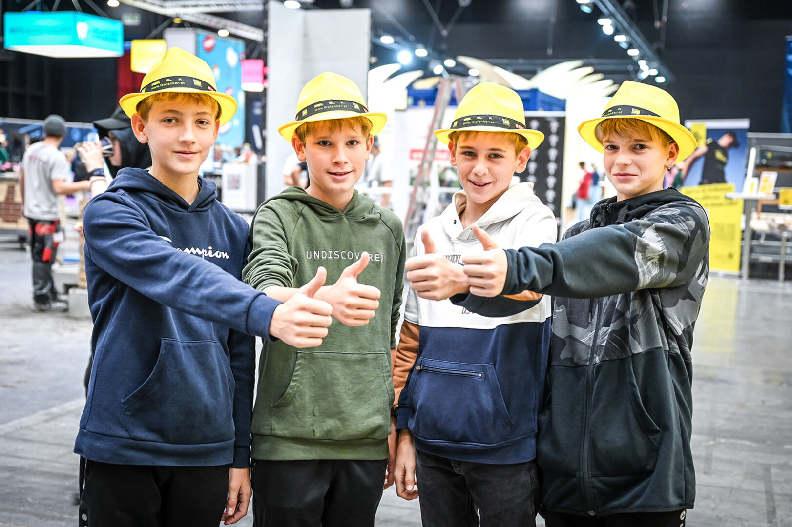 i-Messe Checker: Jonathan Raffl, Lukas Raffl, Elias Kaufmann, Laurenz Moosbrugger (alle MS Lingenau) (v. li.)
