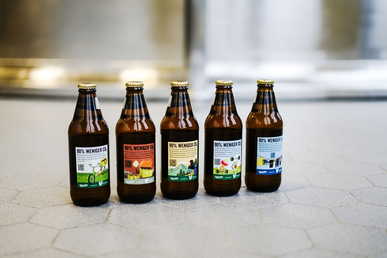 Gemeinsam mit der Mohrenbrauerei wurden im November rund 500.000 Bierflaschen-Etiketten mit Klimafakten in Umlauf gebracht.