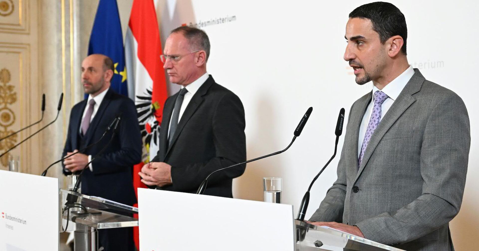 Gemeinsame Pressekonferenz von Ruf, Karner und Haijawi-Pirchner