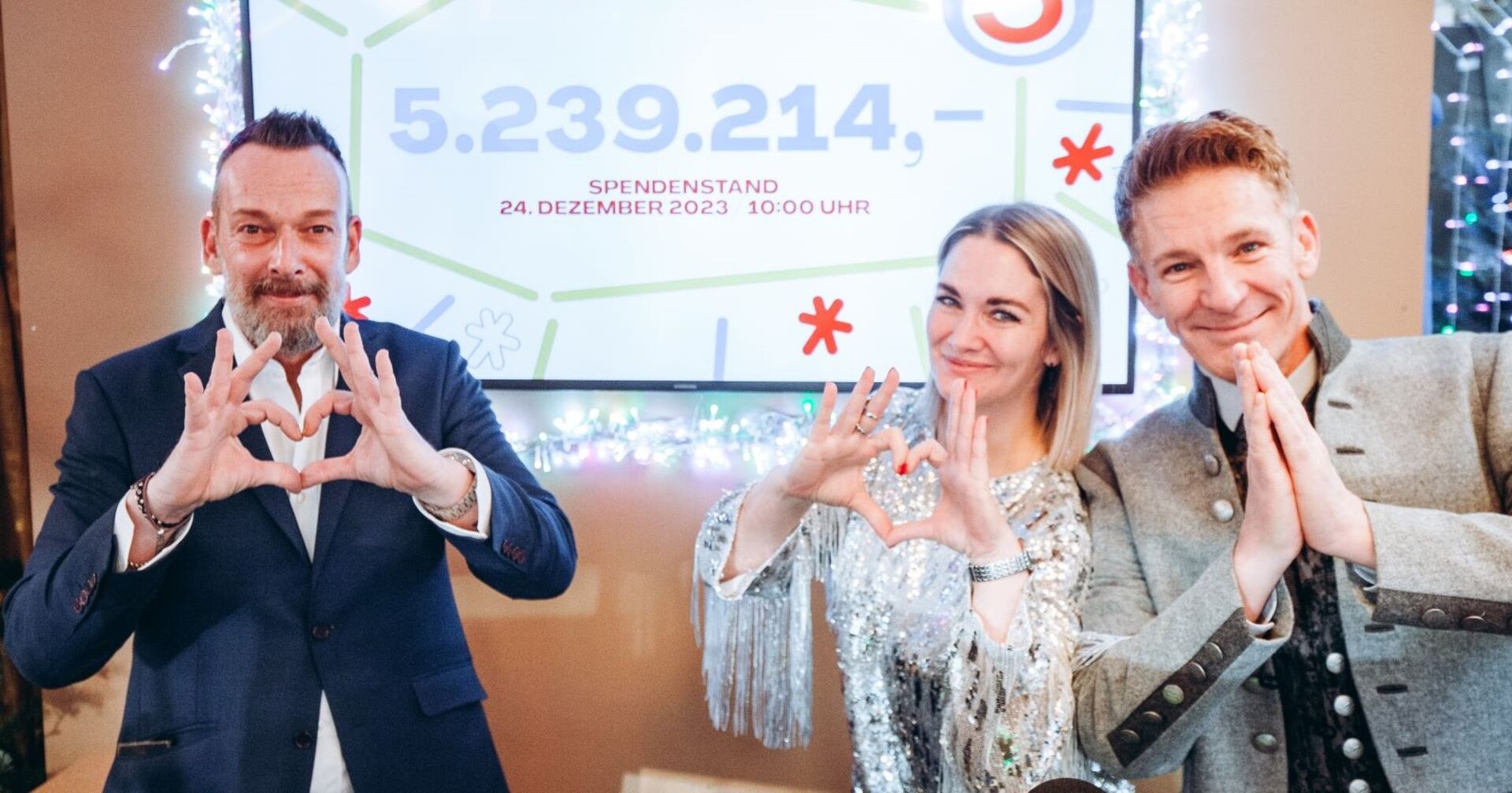 Kratky, Hill und Knoll bedanken sich für über 5 Millionen Euro Spende.