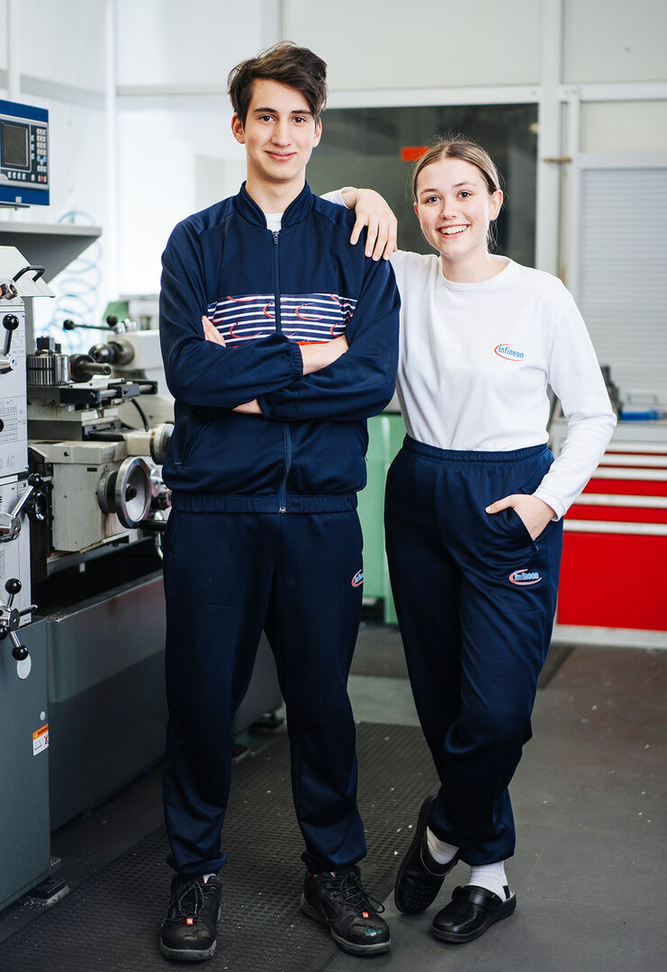 David Oswald und Laura Weidacher (Lehrlinge bei Infineon)