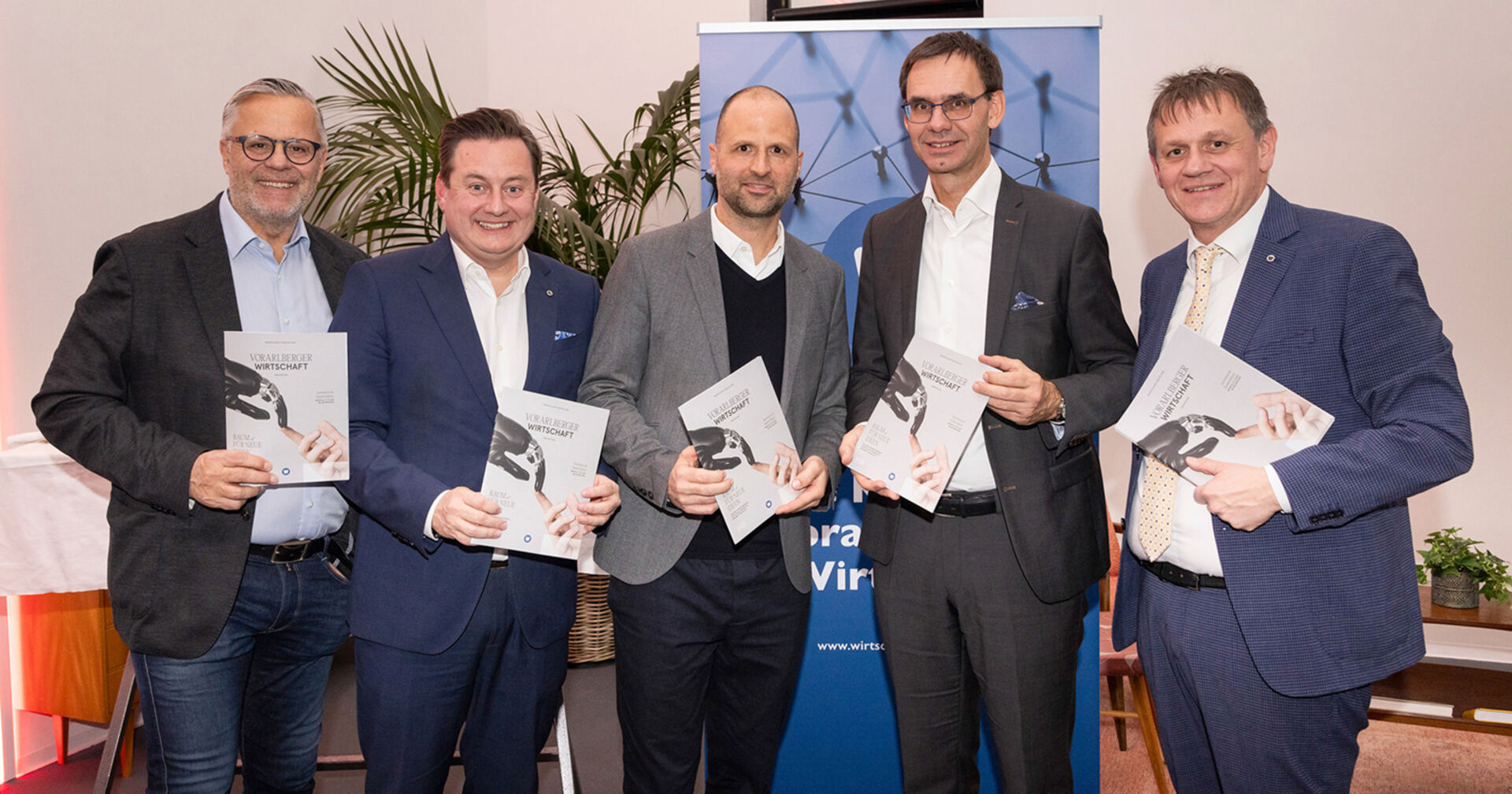 LT-Klubobmann Roland Frühstück, Generalsekretär Kurt Egger  (WB Österreich), LR Marco Tittler (Obmann WB VBG), LH Markus Wallner, LAbg. Christoph Thoma (WB VBG)